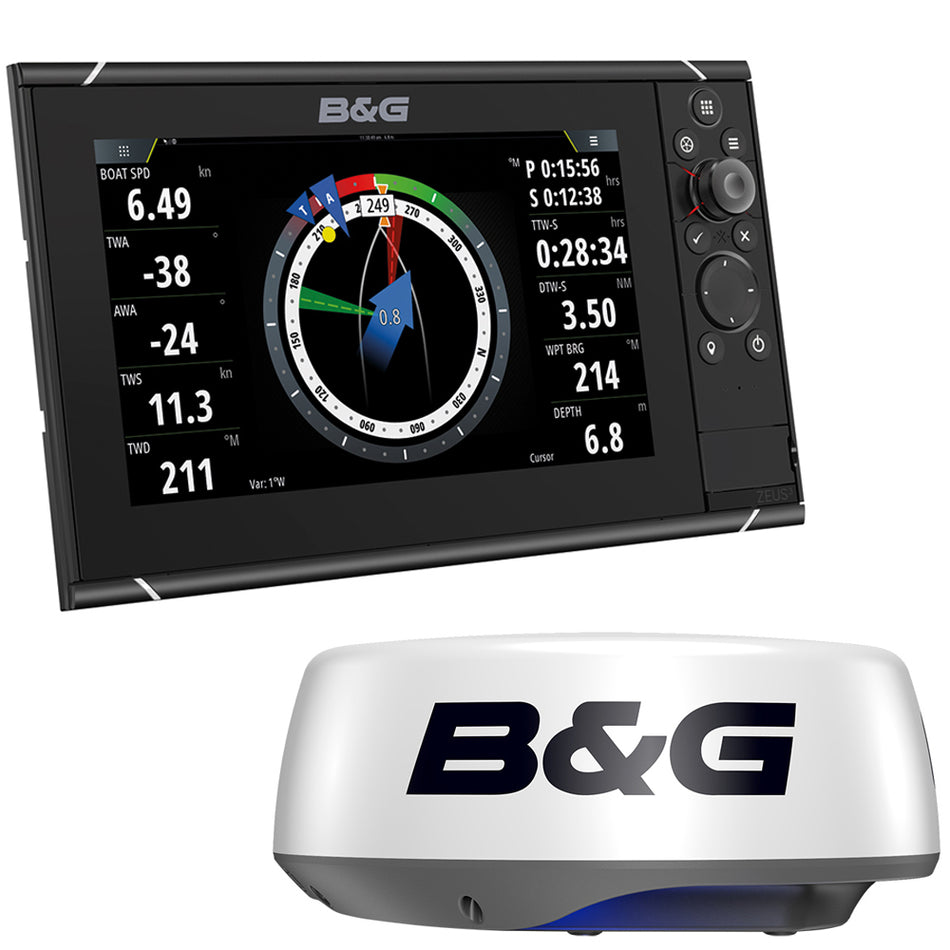 B&G Zeus* 3S 12 Combo Multi-Function Sailing Display Radar Bundle with HALO20+ 20" Radar Dome