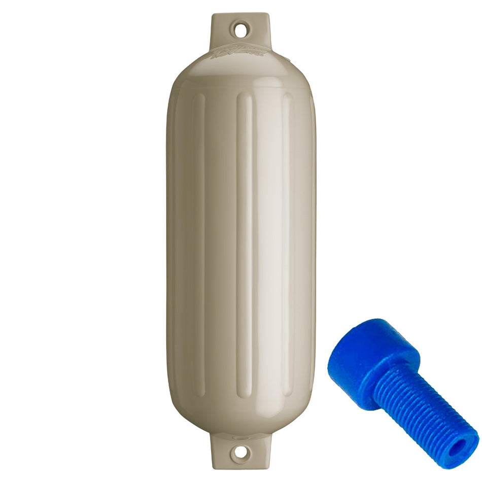 Polyform U.S. G-5 Twin Eye Fender 8.8 x 26.8 inches - Sand with Inflator Adapter