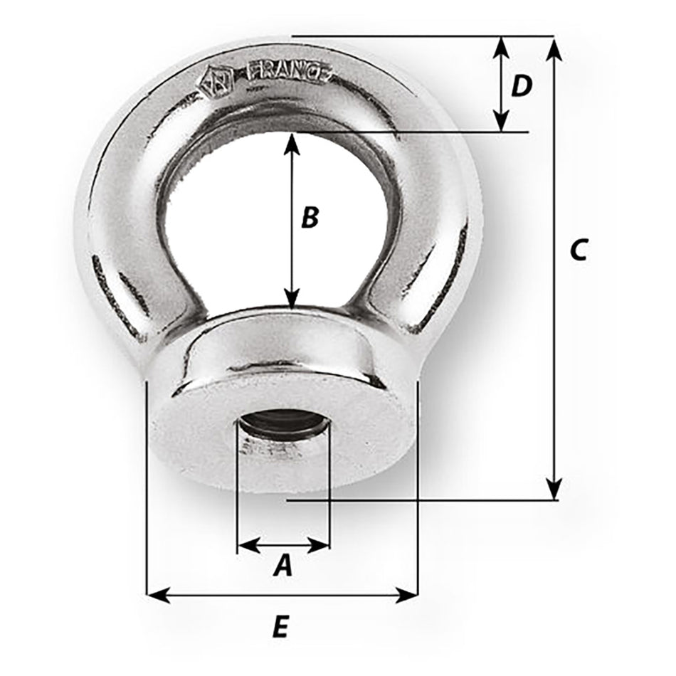 Wichard Marine 6351 3/8 Eye Nut - 13/16" Diameter