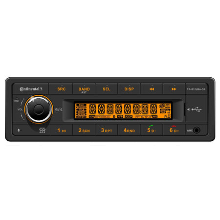Continental TR4512UBA-OR Stereo with AM/FM/BT/USB/PA System for 12V Vehicles