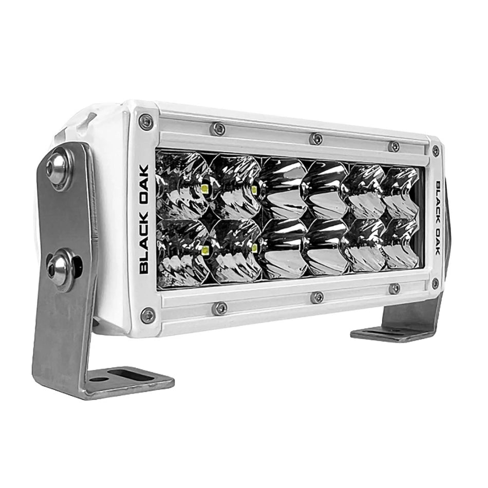 Black Oak LED 6CM-D5OS Pro Series 3.0 Double Row 6" LED Light Bar - Combo Optics - White Housing
