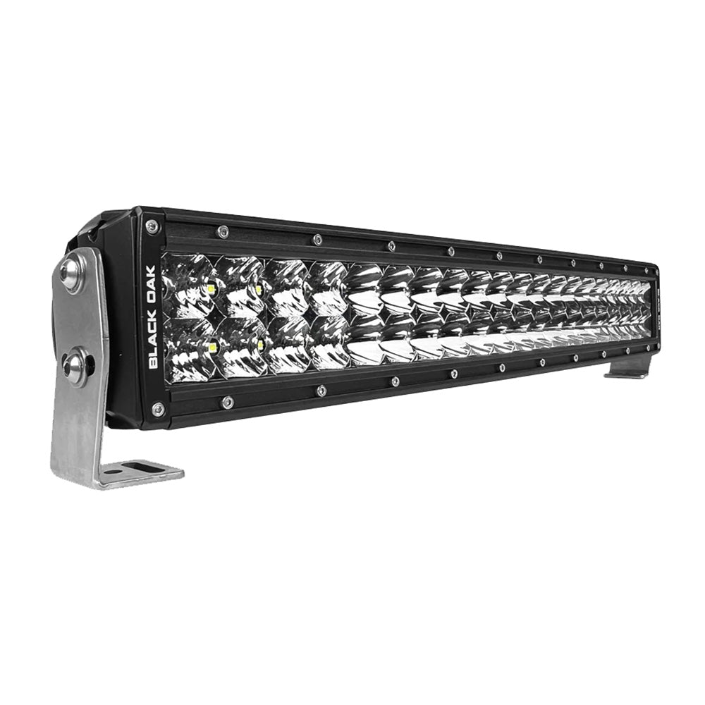 Black Oak LED Pro Series 3.0 20-Inch Curved Double Row LED Light Bar with Combo Optics and Black Housing