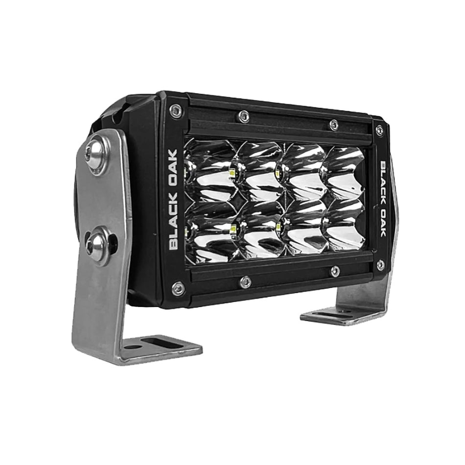 Black Oak LED Pro Series 3.0 Double Row 4-Inch Flood Optics LED Light Bar - Black Housing
