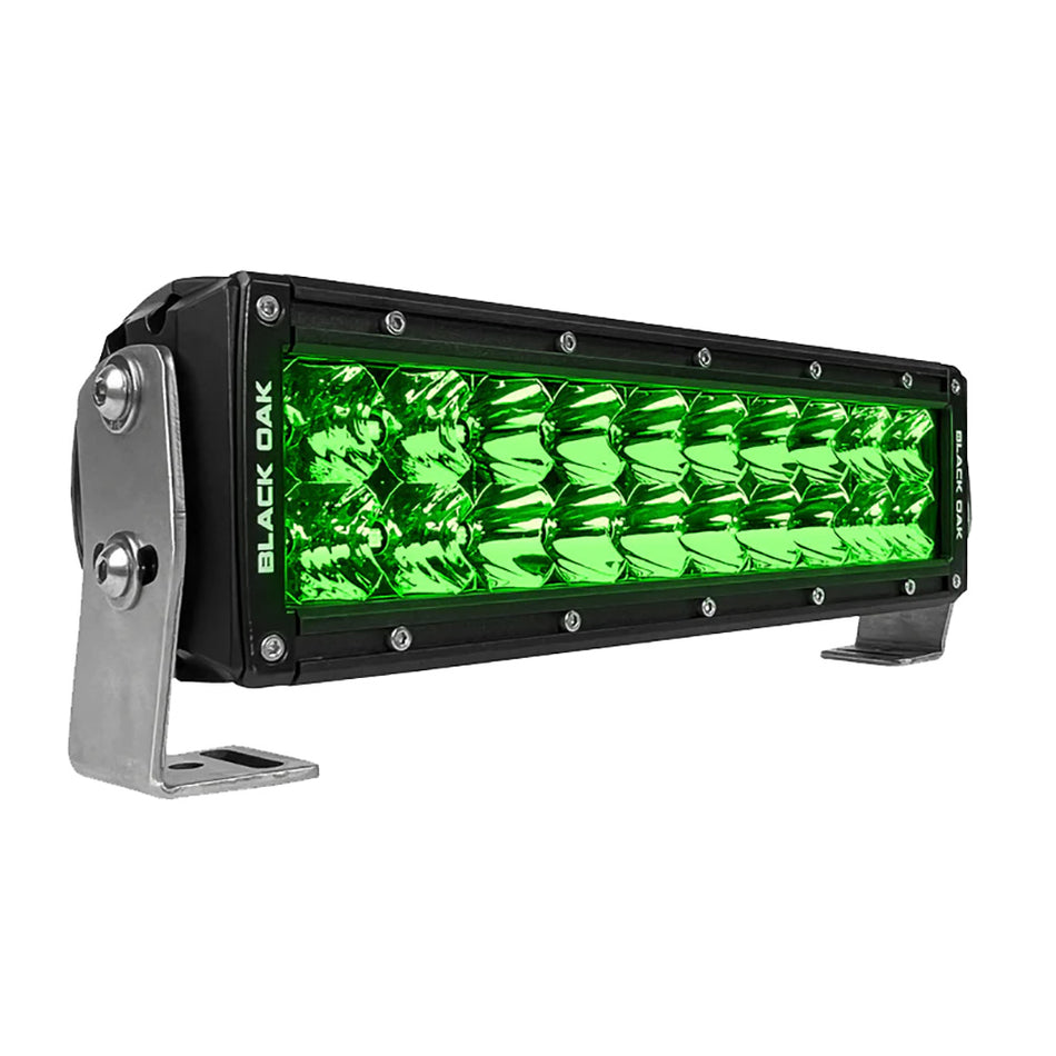 Black Oak LED 10G-D3OS 10" Green LED Hog Hunting Light Bar - Combo Optics