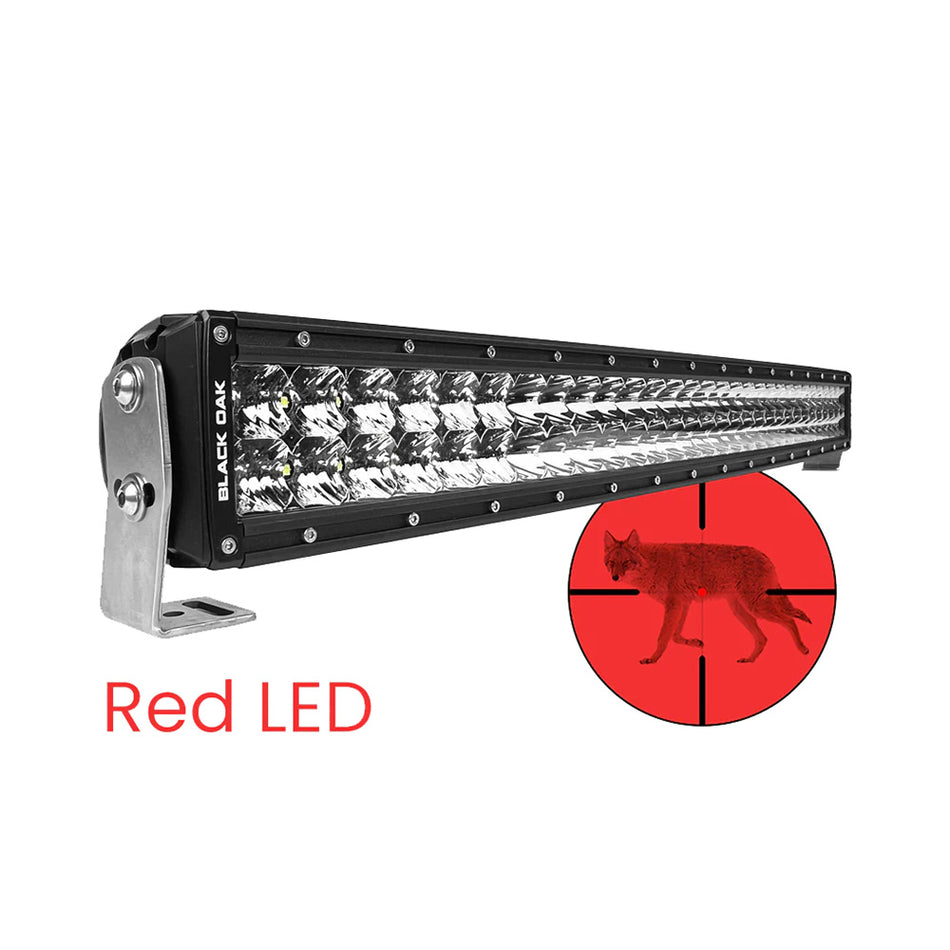 Black Oak LED 30CR-D3OS 30" Curved Double Row Red LED Predator Hunting Light Bar - Pro Series 3.0