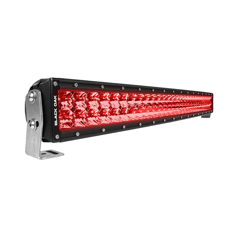 Black Oak LED 30CR-D3OS 30" Curved Double Row Red LED Predator Hunting Light Bar - Pro Series 3.0