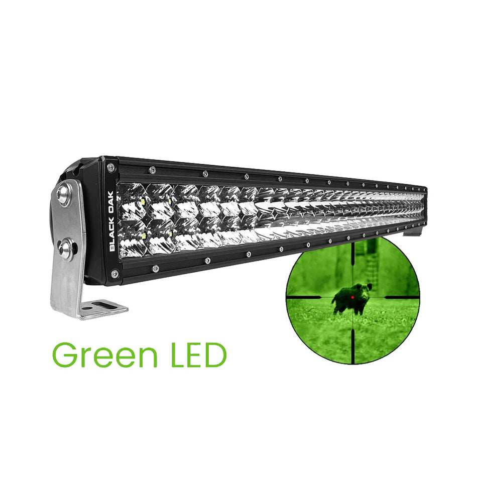 Black Oak LED 30CG-D3OS 30" Curved Double Row Green LED Hog Hunting Light Bar - Pro Series 3.0