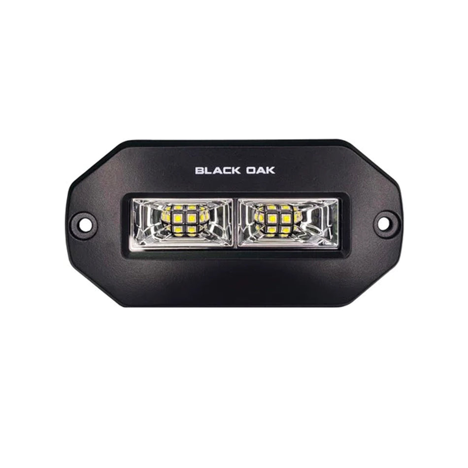 Black Oak LED 4BFMSL-S Marine Flush Mount Spreader Light - Black Housing - Pro Series 3.0