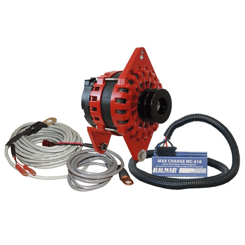 Balmar Alternator 250 AMP Kit 12V 4" Dual Foot Saddle Dual Vee Pulley Regulator &amp; Temp Sensor