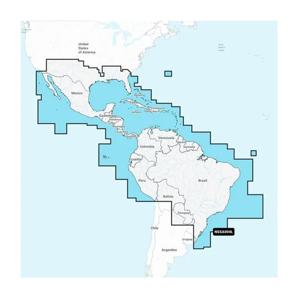 Garmin Navionics+* NSSA004L - Mexico, the Caribbean to Brazil Marine Chart
