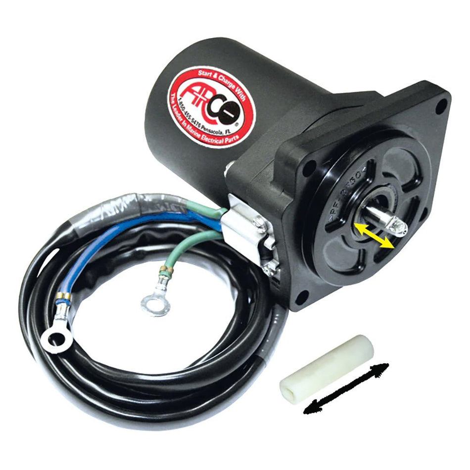 ARCO Marine Replacement Outboard Tilt Trim Motor - Yamaha-4 Bolt, 5/8" Flat Blade Shaft - 6258
