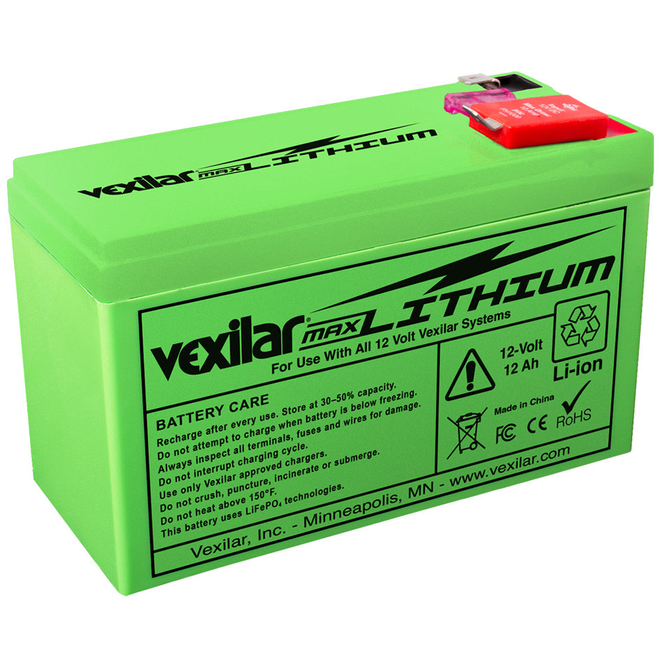 Vexilar V-200L 12V - 12 AH Max Lithium Battery for Flasher/Pack Systems