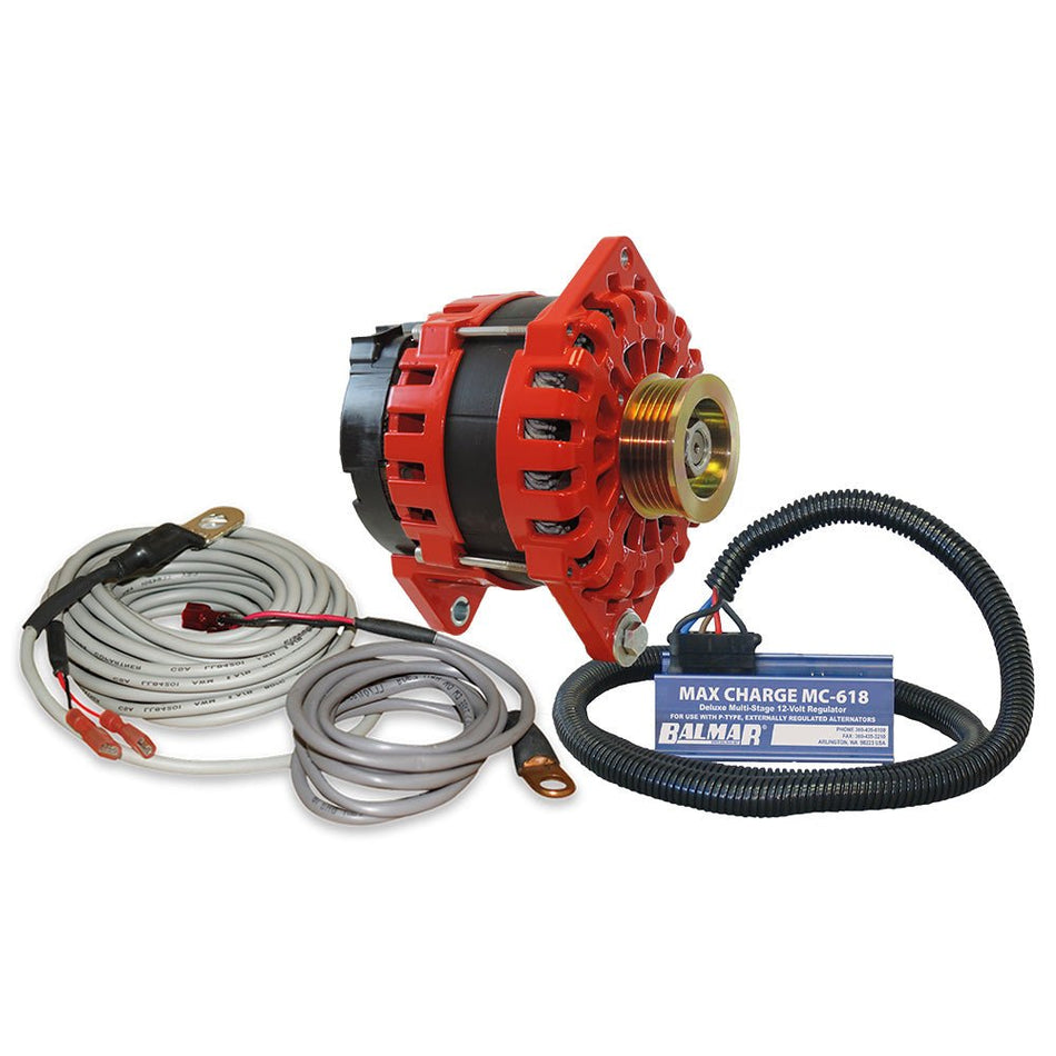 Balmar Alternator 250 AMP Kit 12V 3.15" Dual Foot Saddle K6 Pulley Regulator &amp; Temp Sensor