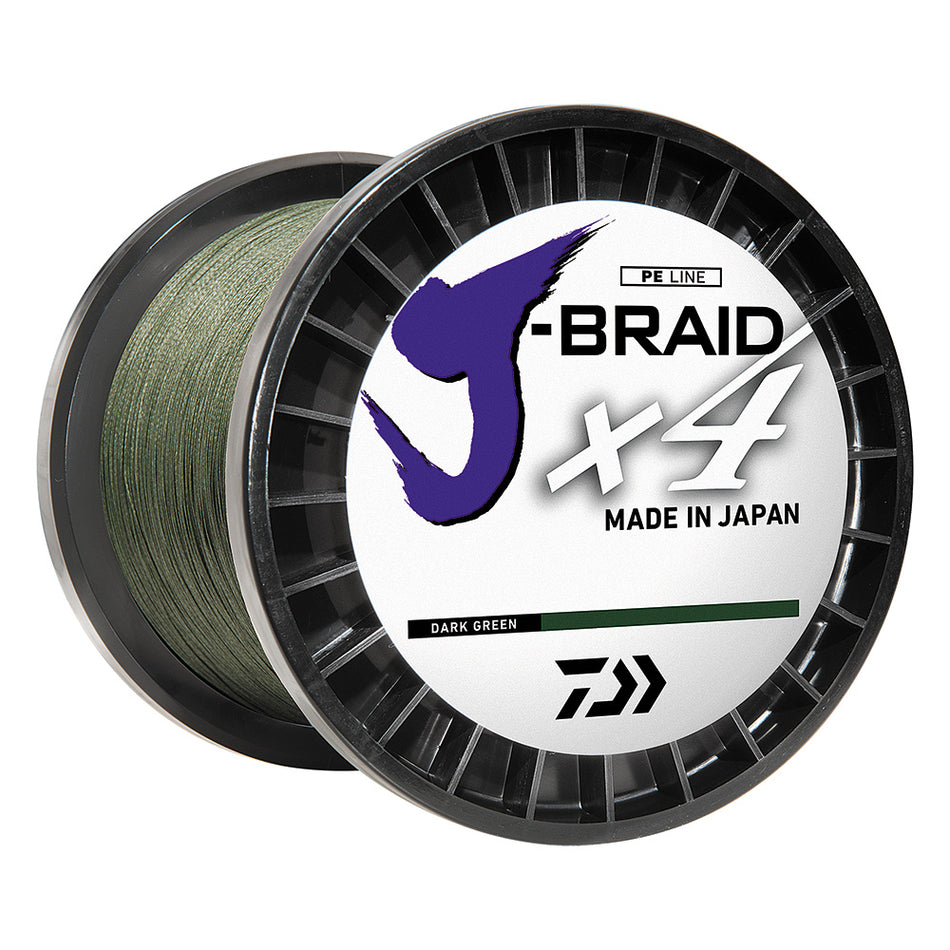 Daiwa J-BRAID x4 Braided Line - 20lb - 300 Yards - Dark Green