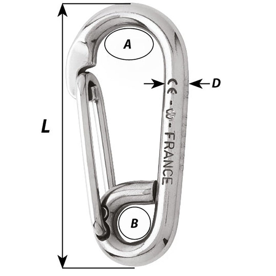 Wichard Symmetric Carbin Hook - 120mm Length - 15/32" - 2317W