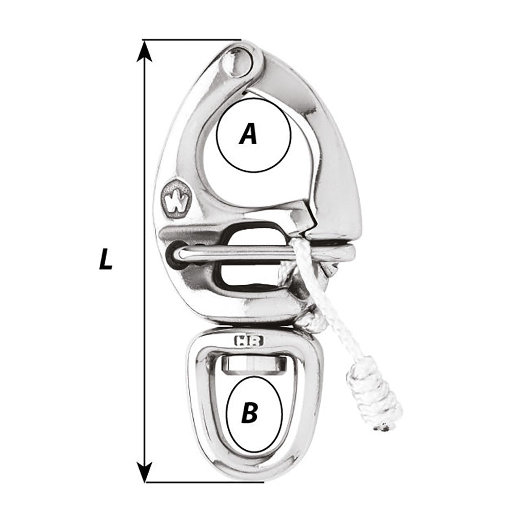 Wichard Marine 2676 HR Quick Release Snap Shackle with Swivel Eye - 4-21/64 Inches