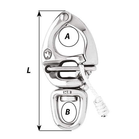 Wichard Marine 2676 HR Quick Release Snap Shackle with Swivel Eye - 4-21/64 Inches