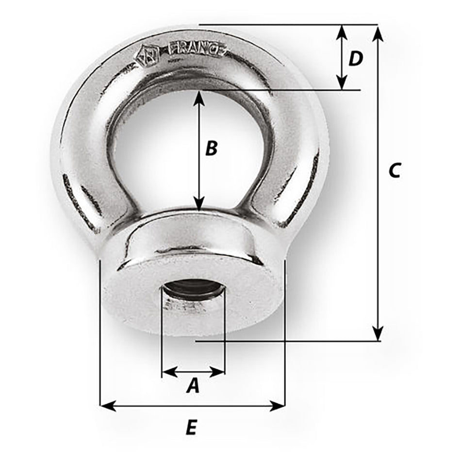 Wichard Marine 6333 6mm Eye Nut - 1/2" Diameter Fastening Solution