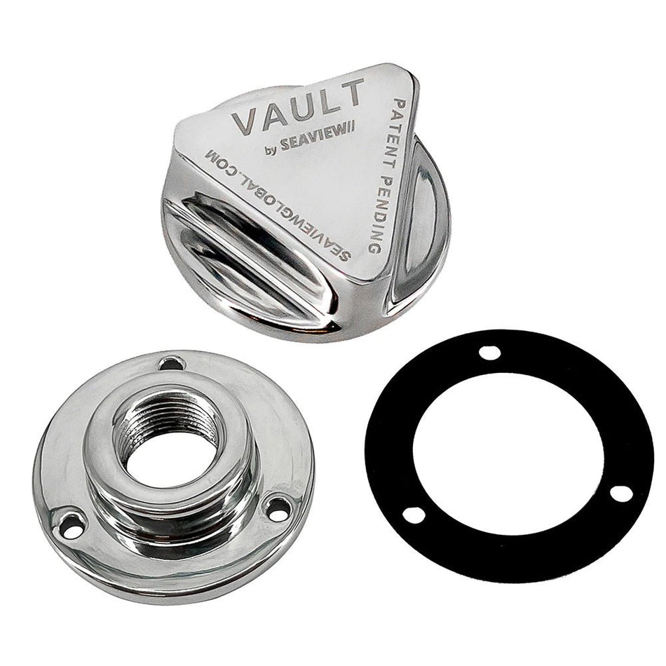 Seaview Polished Stainless Steel Vault Pro - Drain Plug &amp; Garboard Assembly