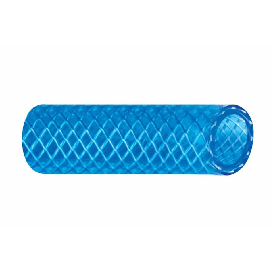 Trident Marine 5/8" x 50&#39; Boxed Reinforced PVC (FDA) Cold Water Feed Line Hose - Drinking Water Safe - Translucent Blue