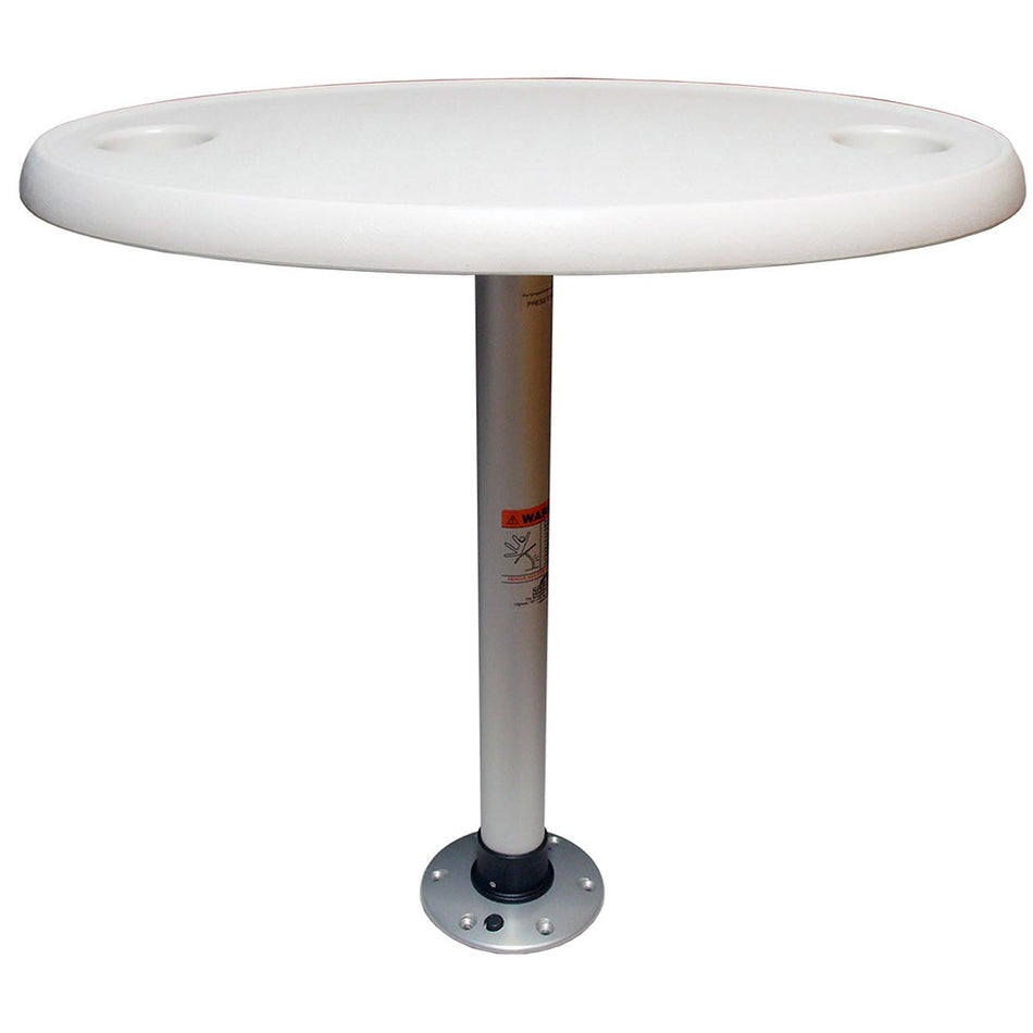 Springfield White Oval Table Package - 18" x 30" Threadlock - 1690106