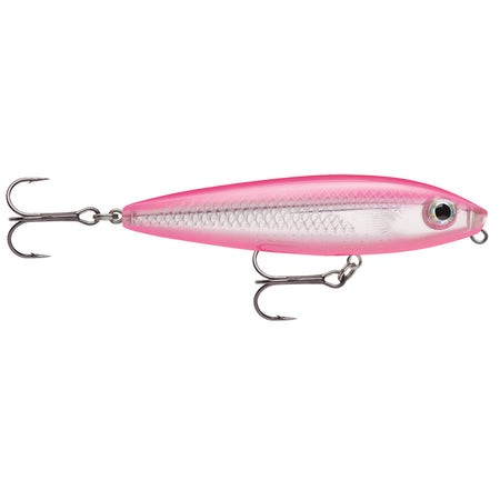 Rapala Skitter Walk 08 Hot Pink & Silver Topwater Lure - VMC Hooks