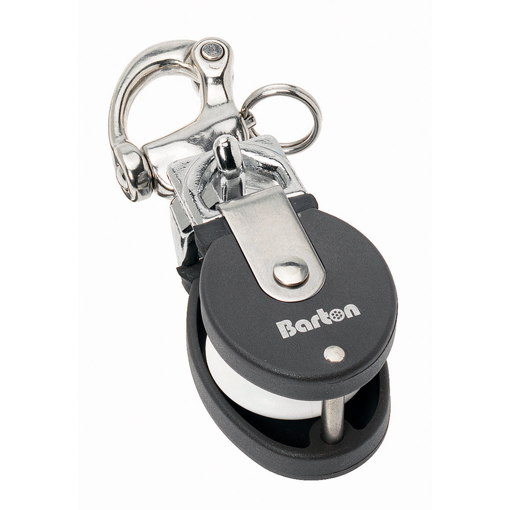 Barton Marine Size 2 Snatch Block with Stainless Snap Shackle * 35mm Sheave for Sailing and Boating