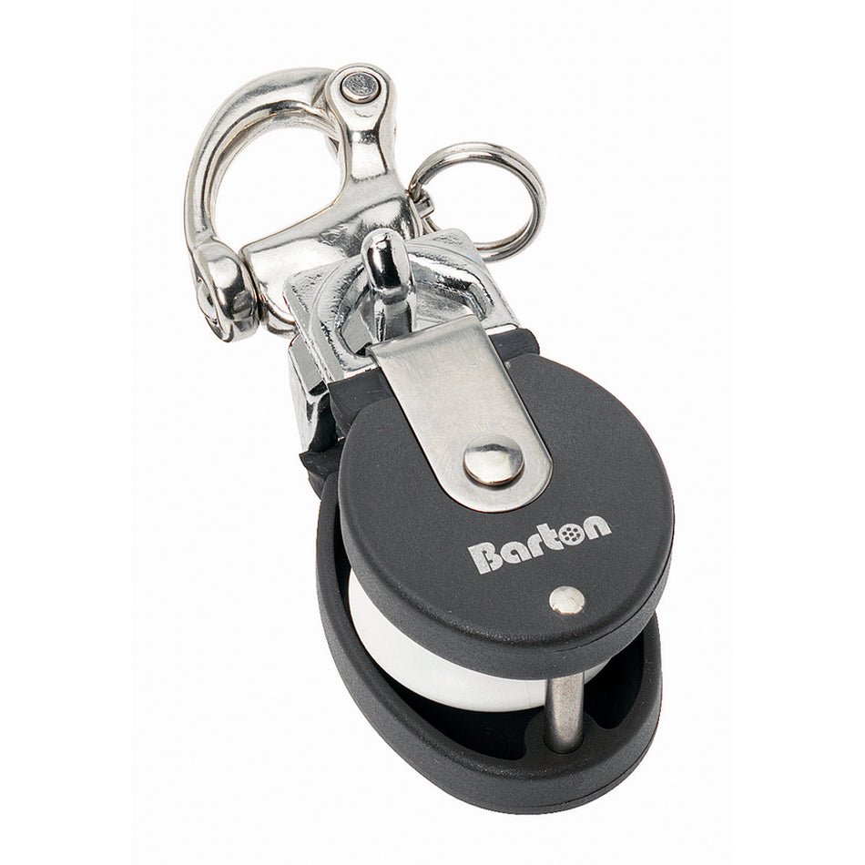 Barton Marine Size 2 Snatch Block with Stainless Snap Shackle * 35mm Sheave for Sailing and Boating