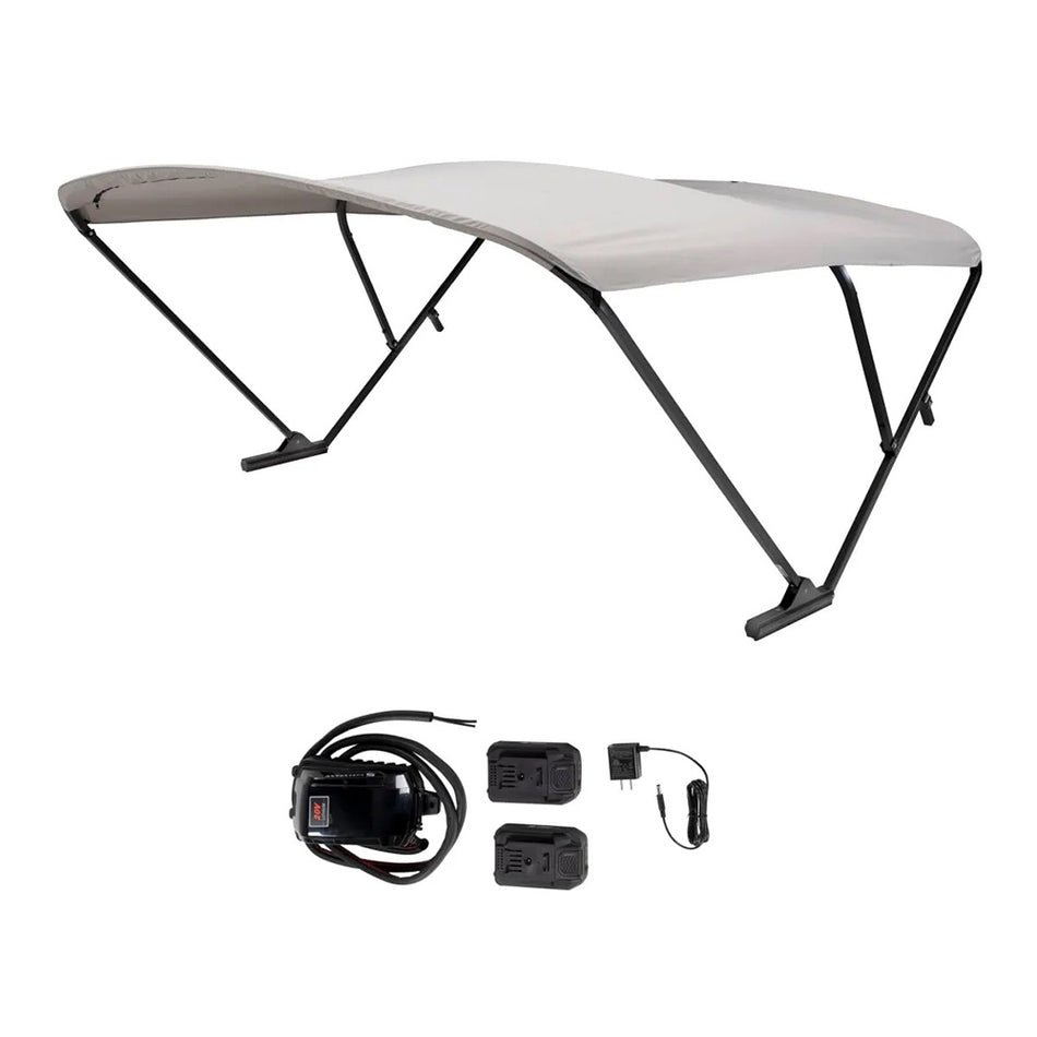 SureShade Battery Powered Bimini - Black Anodized Frame & Grey Fabric (Part No: 2021133093)