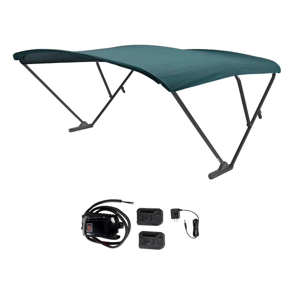SureShade Battery Powered Bimini - Black Anodized Frame & Green Fabric (Part #2021133099)