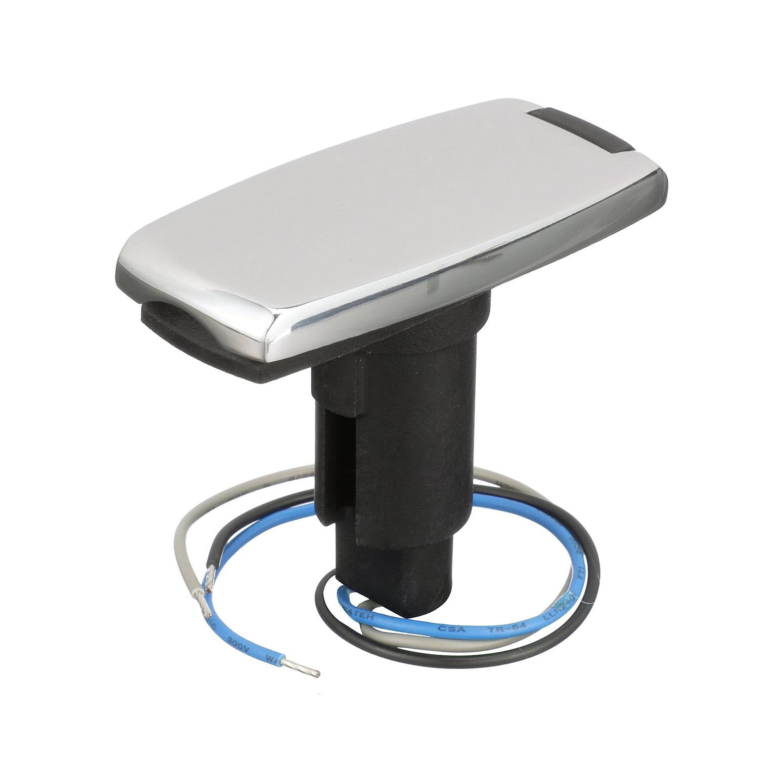 Attwood 910T Series Rectangle Base 3-Pin Over Mold 306 Stainless Steel Black Cover