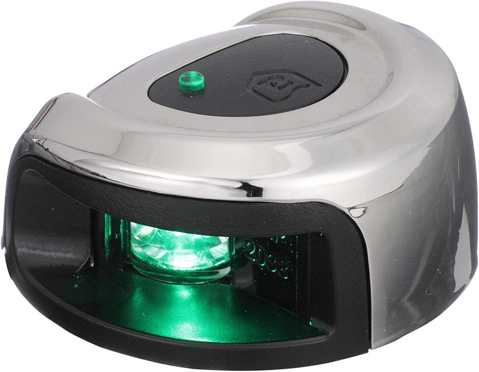 Attwood LightArmor Deck Mount LED Navigation Light 2NM Stainless Steel Green
