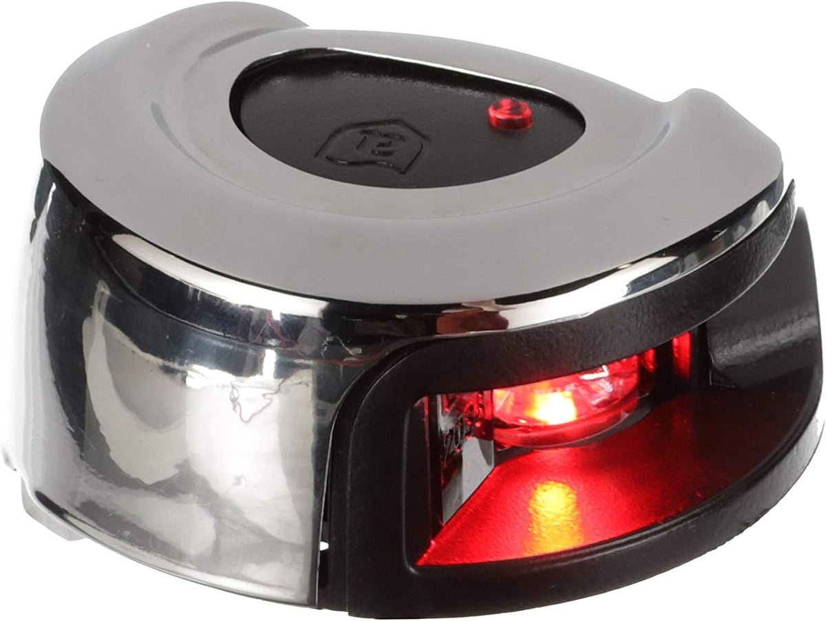 Attwood LightArmor Deck Mount LED Navigation Light 2NM Stainless Steel Red