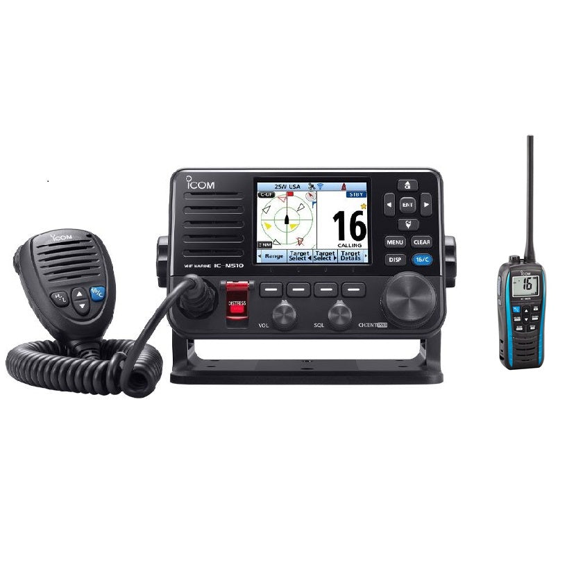 Icom M510 EVO VHF Marine Radio with NMEA2000 * M25 Blue Promo Bundle