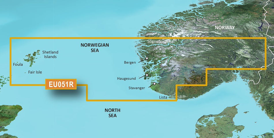 GARMIN CARTO G3V VEU051R - LISTA-SOGNEFJORDEN Map