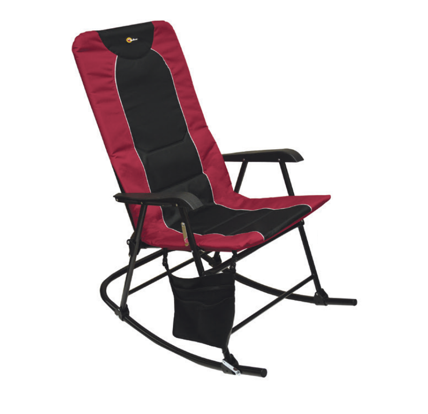 DAKOTA FLDG RKG CHAIR BURG/BLK