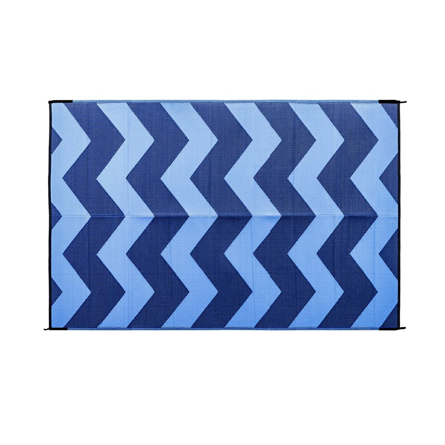 OUTDOOR MAT 6X9 CHEVRON BLUE