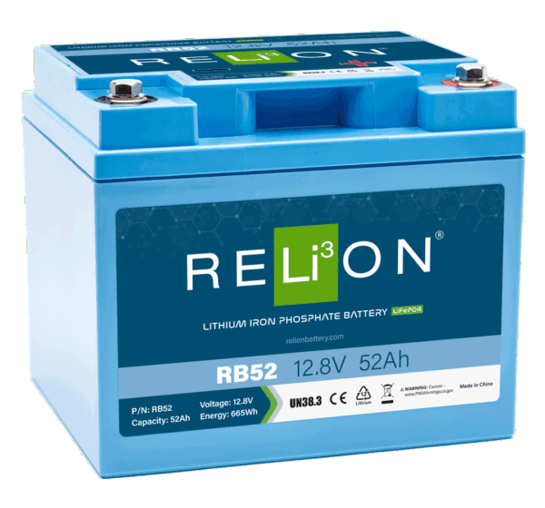 RELION RB52 12.8V 52AH 4SC LiFePO4 Battery