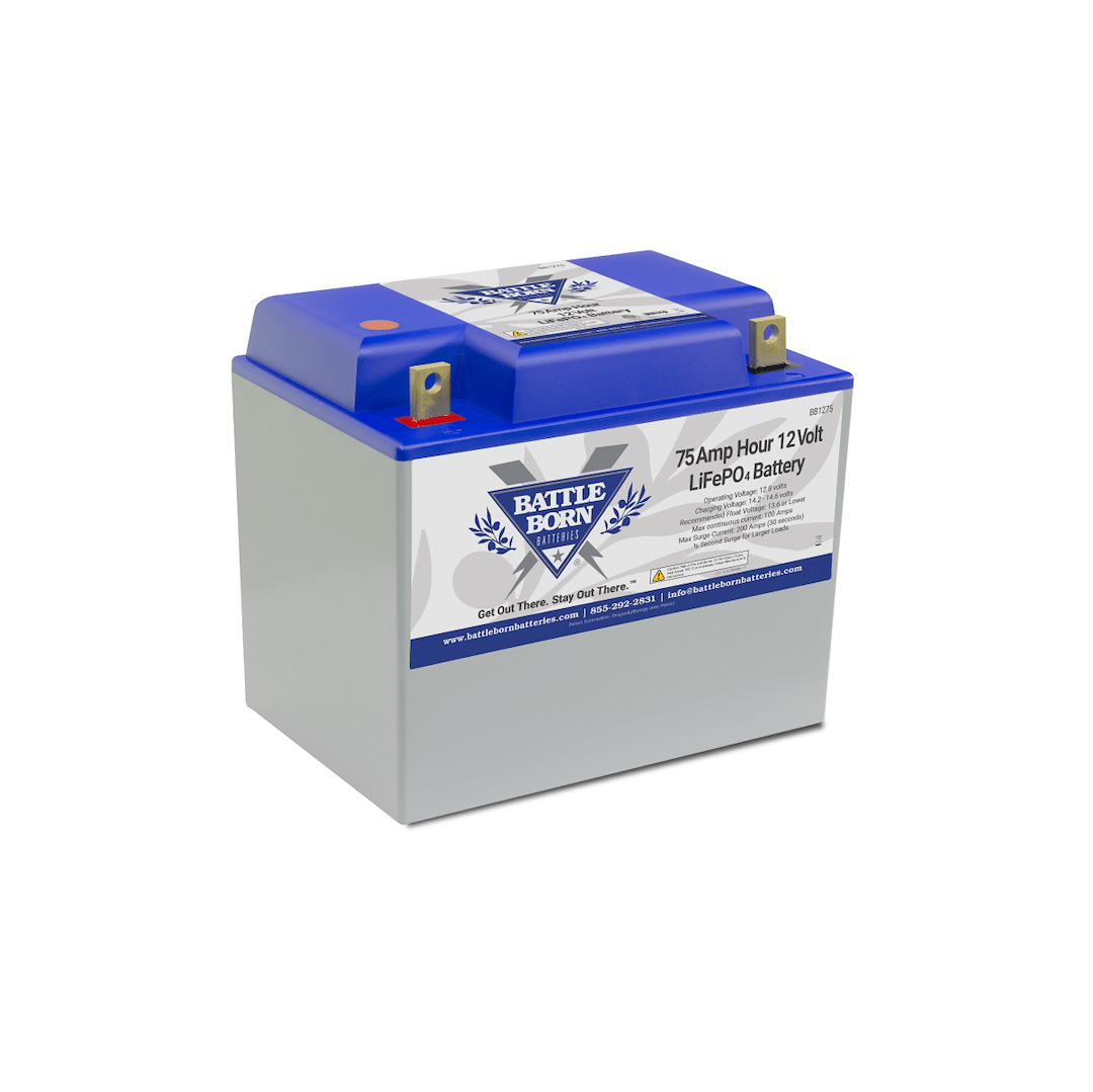 Battle Born BB1275 75AH 12V Group 24 LiFePO4 Deep Cycle Battery