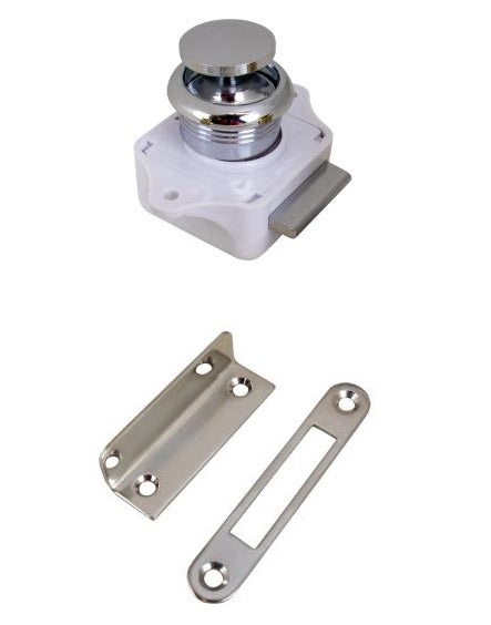 PUSH Button Rim Latch - Chrome - 2243001