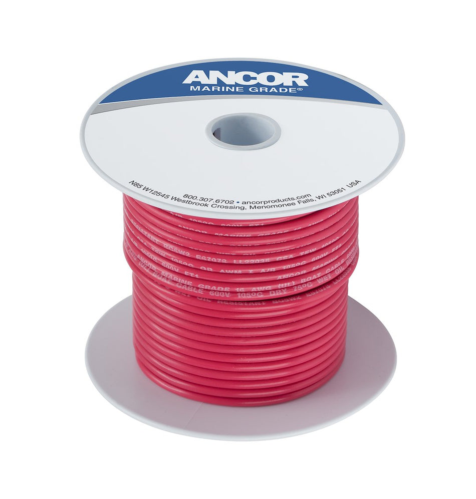 Ancor #18 Red 100' Spool Tinned Copper