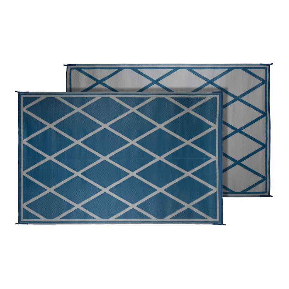 MAT DIAMOND 8X20 BLUE/IVORY