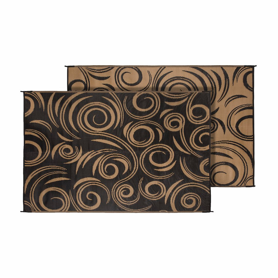 MAT SWIRL 8X20 BLACK/BEIGE