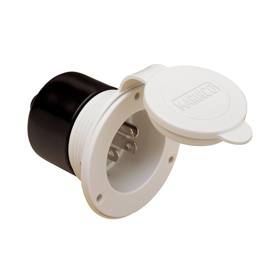 15A INLET WHITE