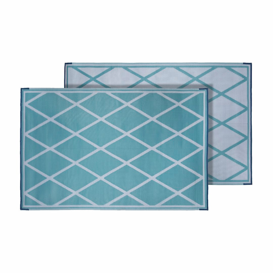 MAT DIAMOND 8X20 TURQUOISE/WHITE