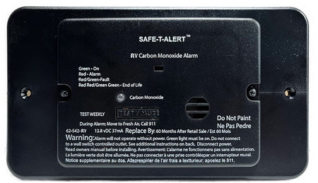 MTI Industry Carbon Monoxide Alarm - Part Number 62542BLTR - Black Flush Design