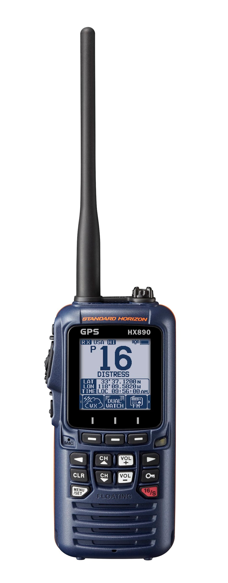 VHF-HH  6 WATT  W/GPS&FM RCVR  BLUE