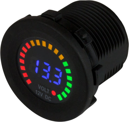 Sea Dog Round Voltage Meter 5V-15V DC with Reading Alert * Reliable Marine Power Monitoring