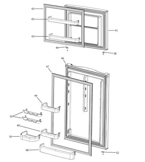 GPV10 STAINLESS REFRIGERATOR DOOR