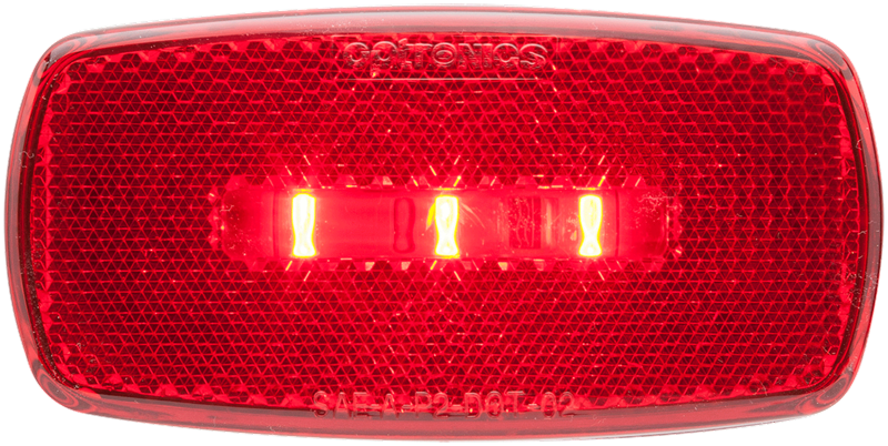 LED Mark Light;oval;blk Bse;red; - MCL32RBBP